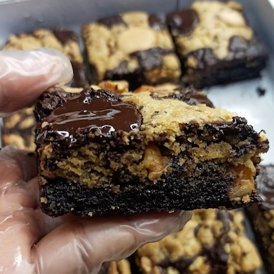 کروکی (کیک کافه‌ای براونی+کوکی فول شکلات)