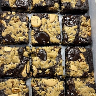 عکس بروکی (کیک کافه ای براونی+کوکی فول شکلات)