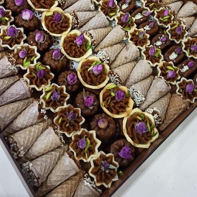 سینی حلوا زعفرانی مجلسی